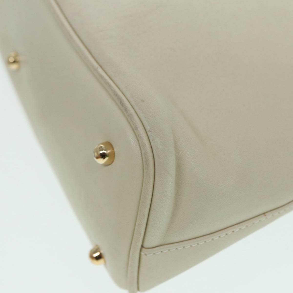 GUCCI Bamboo Hand Bag Leather 2way Cream Gold 000 2296 0290 87257