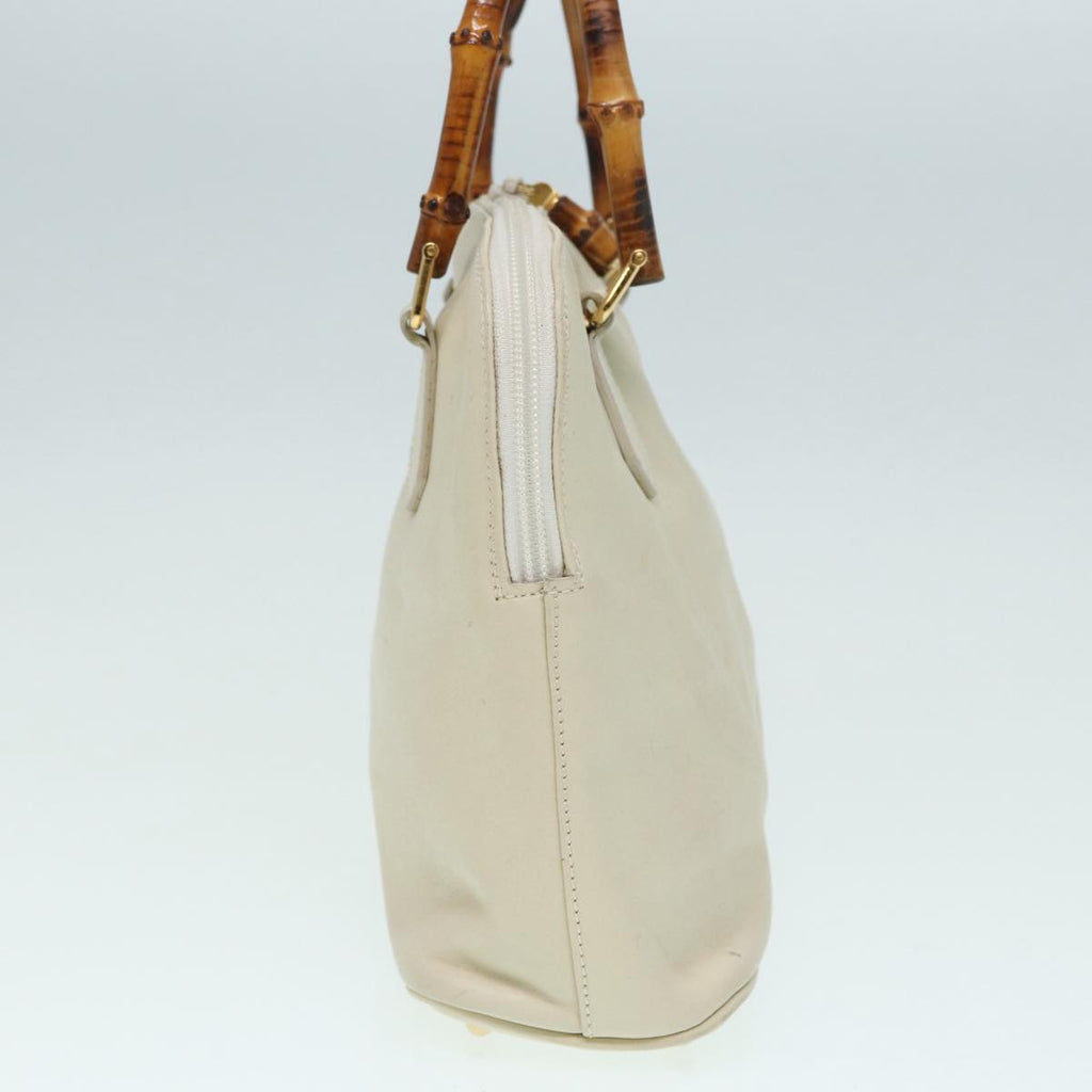 GUCCI Bamboo Hand Bag Leather 2way Cream Gold 000 2296 0290 87257