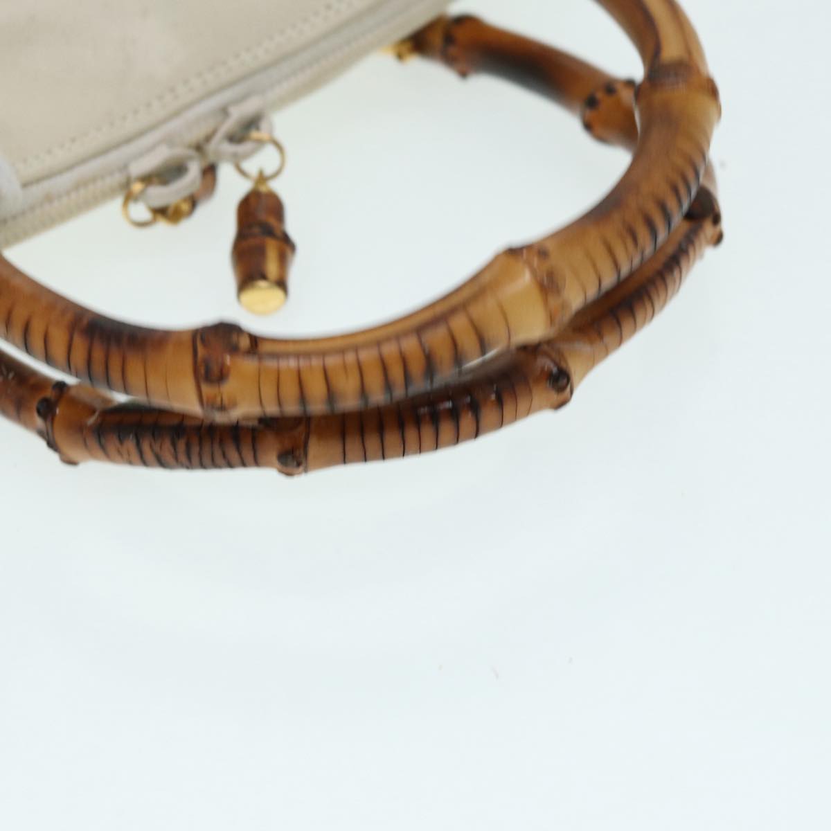 GUCCI Bamboo Hand Bag Leather 2way Cream Gold 000 2296 0290 87257