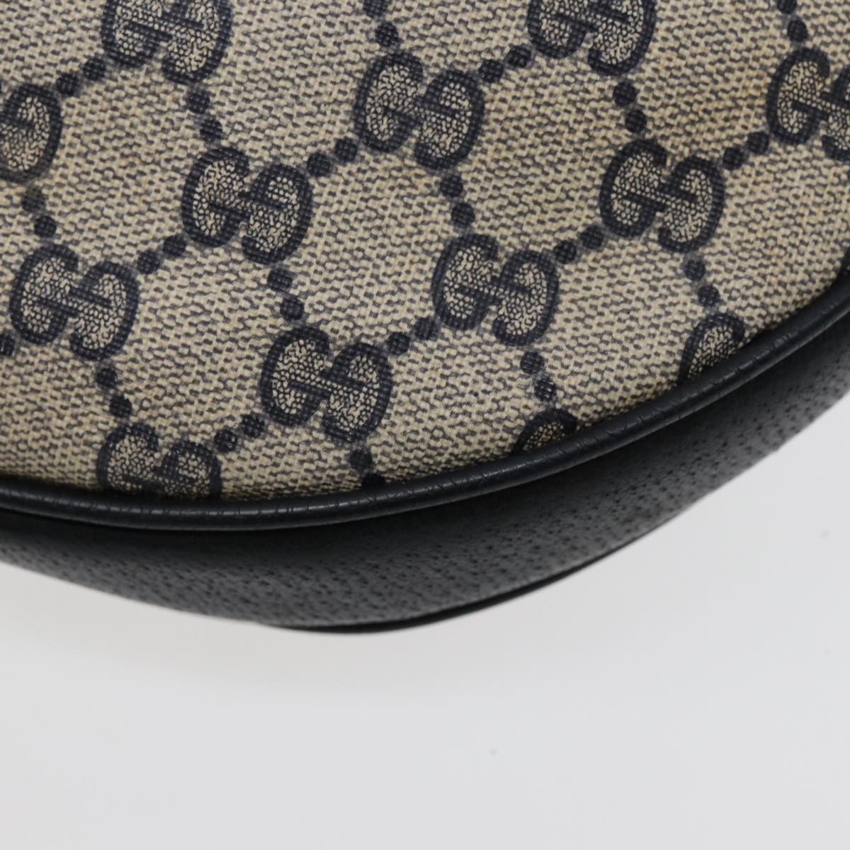 GUCCI GG Supreme Shoulder Bag PVC Leather Navy Gold 41 02 058 87264