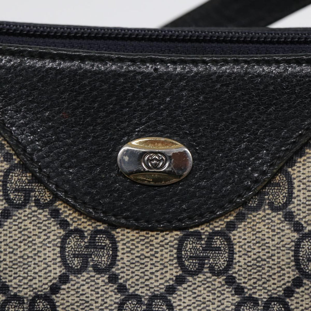 GUCCI GG Supreme Shoulder Bag PVC Leather Navy Gold 41 02 058 87264