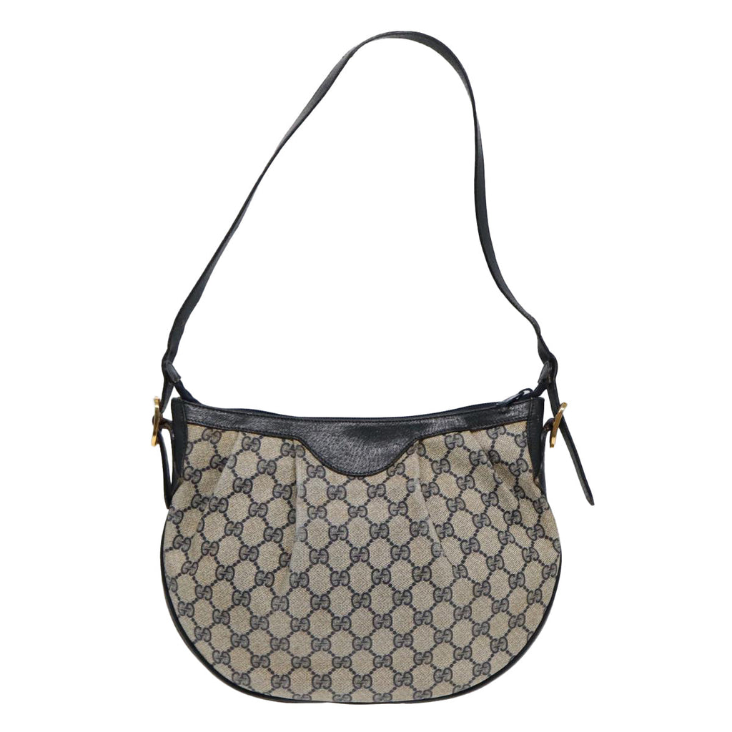 GUCCI GG Supreme Shoulder Bag PVC Leather Navy Gold 41 02 058 87264