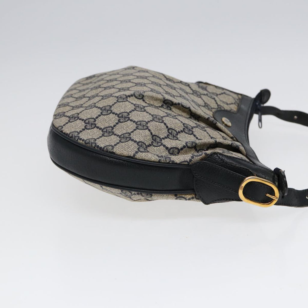 GUCCI GG Supreme Shoulder Bag PVC Leather Navy Gold 41 02 058 87264