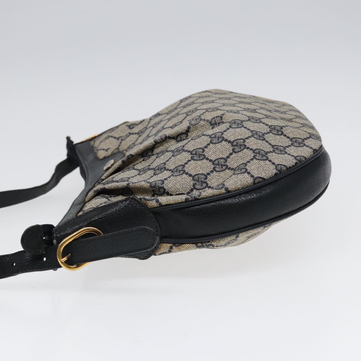 GUCCI GG Supreme Shoulder Bag PVC Leather Navy Gold 41 02 058 87264