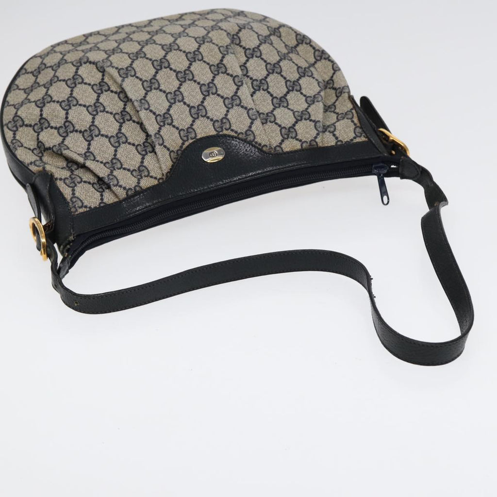 GUCCI GG Supreme Shoulder Bag PVC Leather Navy Gold 41 02 058 87264