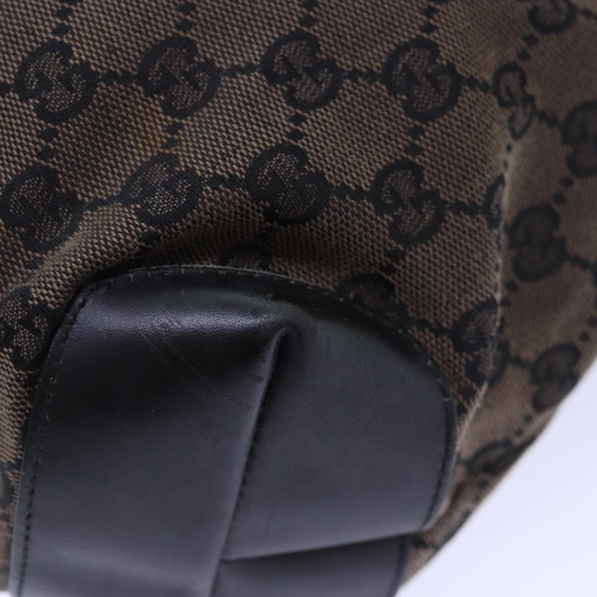 GUCCI GG Canvas Tote Bag Brown Silver 019 0401 1956 87265