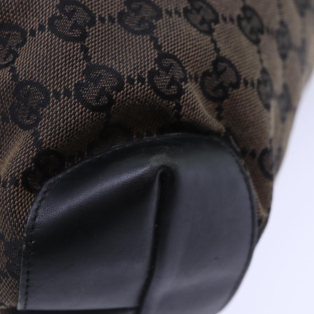 GUCCI GG Canvas Tote Bag Brown Silver 019 0401 1956 87265