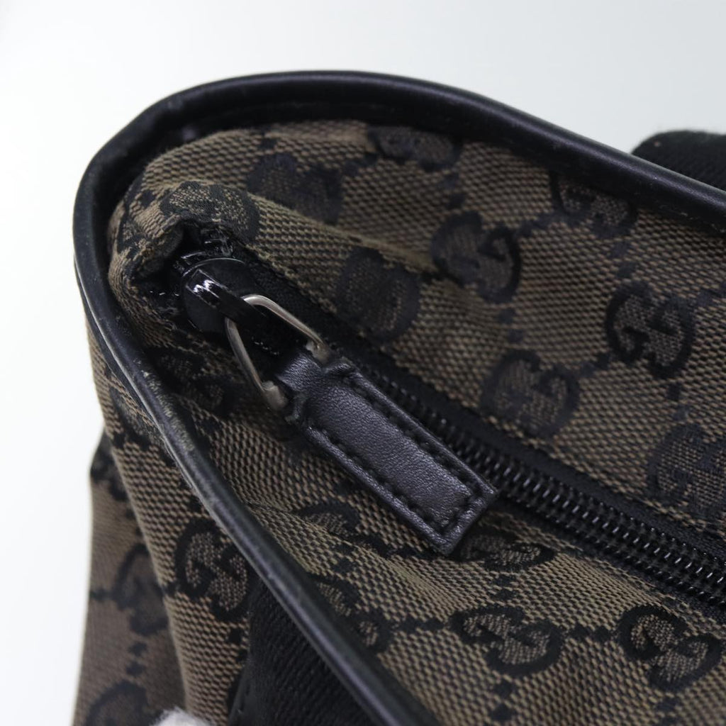 GUCCI GG Canvas Tote Bag Brown Silver 019 0401 1956 87265