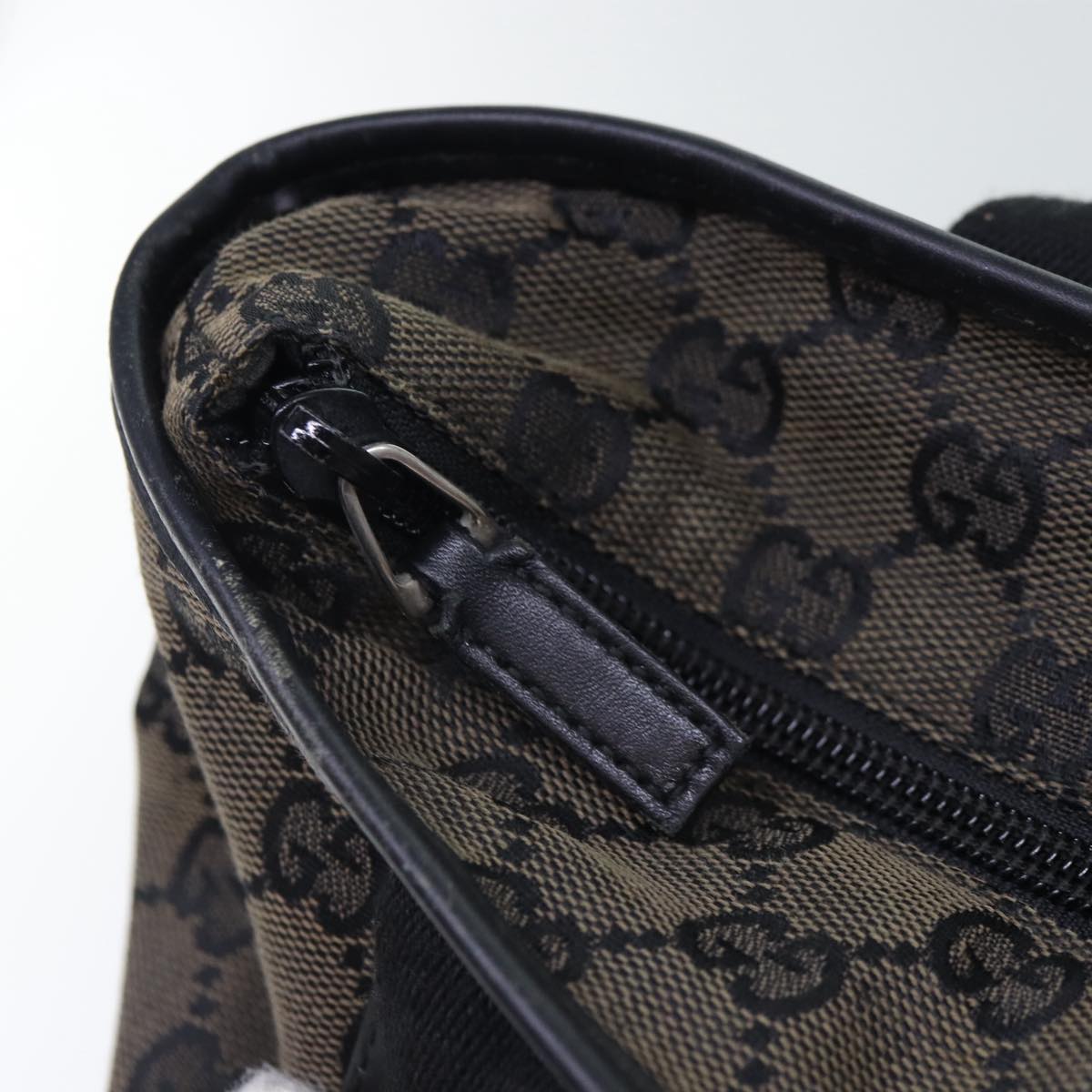 GUCCI GG Canvas Tote Bag Brown Silver 019 0401 1956 87265