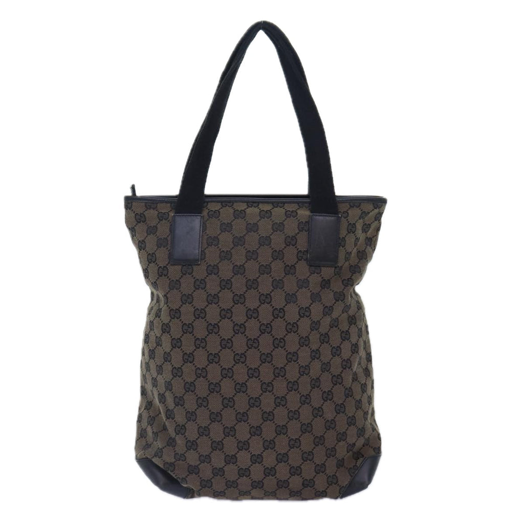 GUCCI GG Canvas Tote Bag Brown Silver 019 0401 1956 87265
