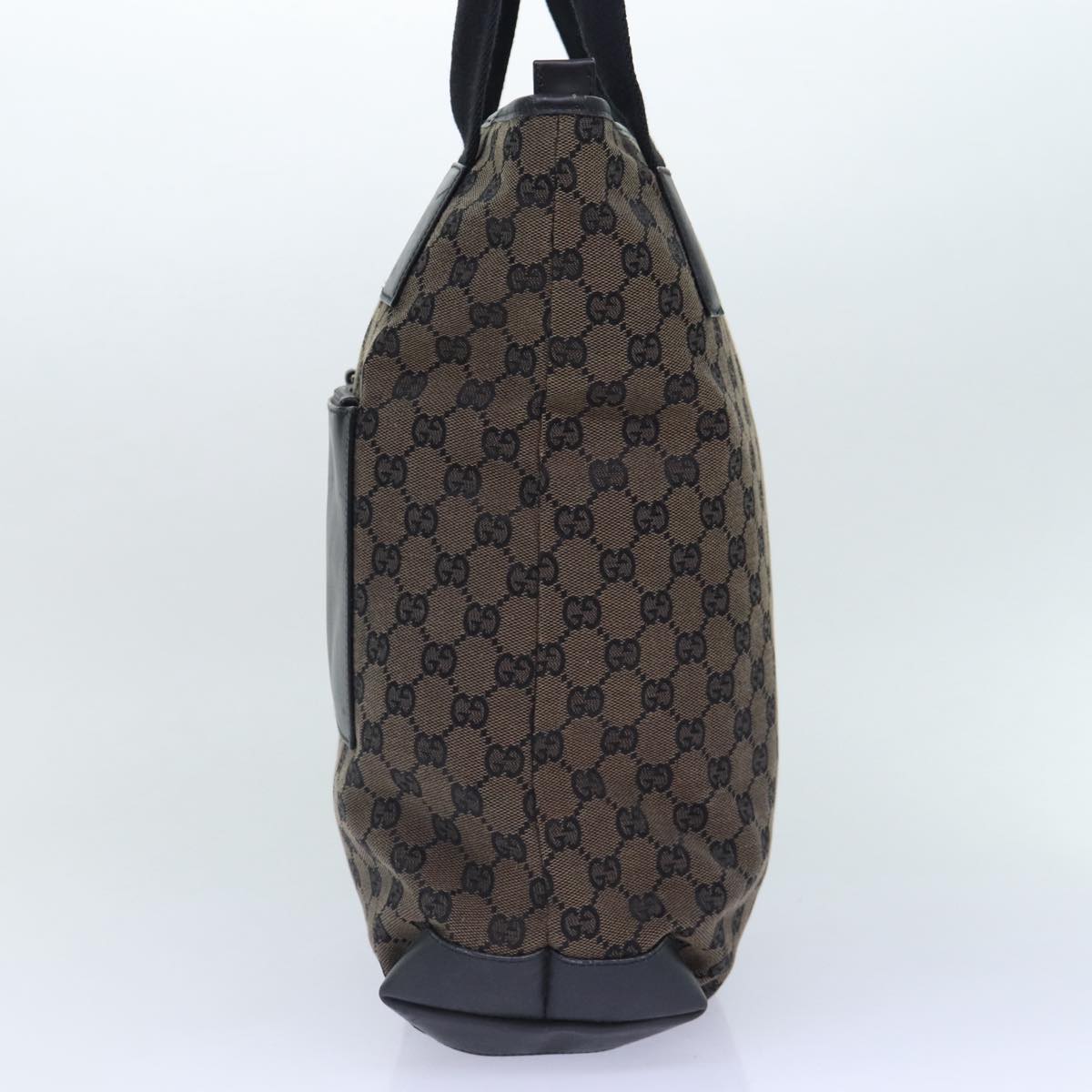 GUCCI GG Canvas Tote Bag Brown Silver 019 0401 1956 87265
