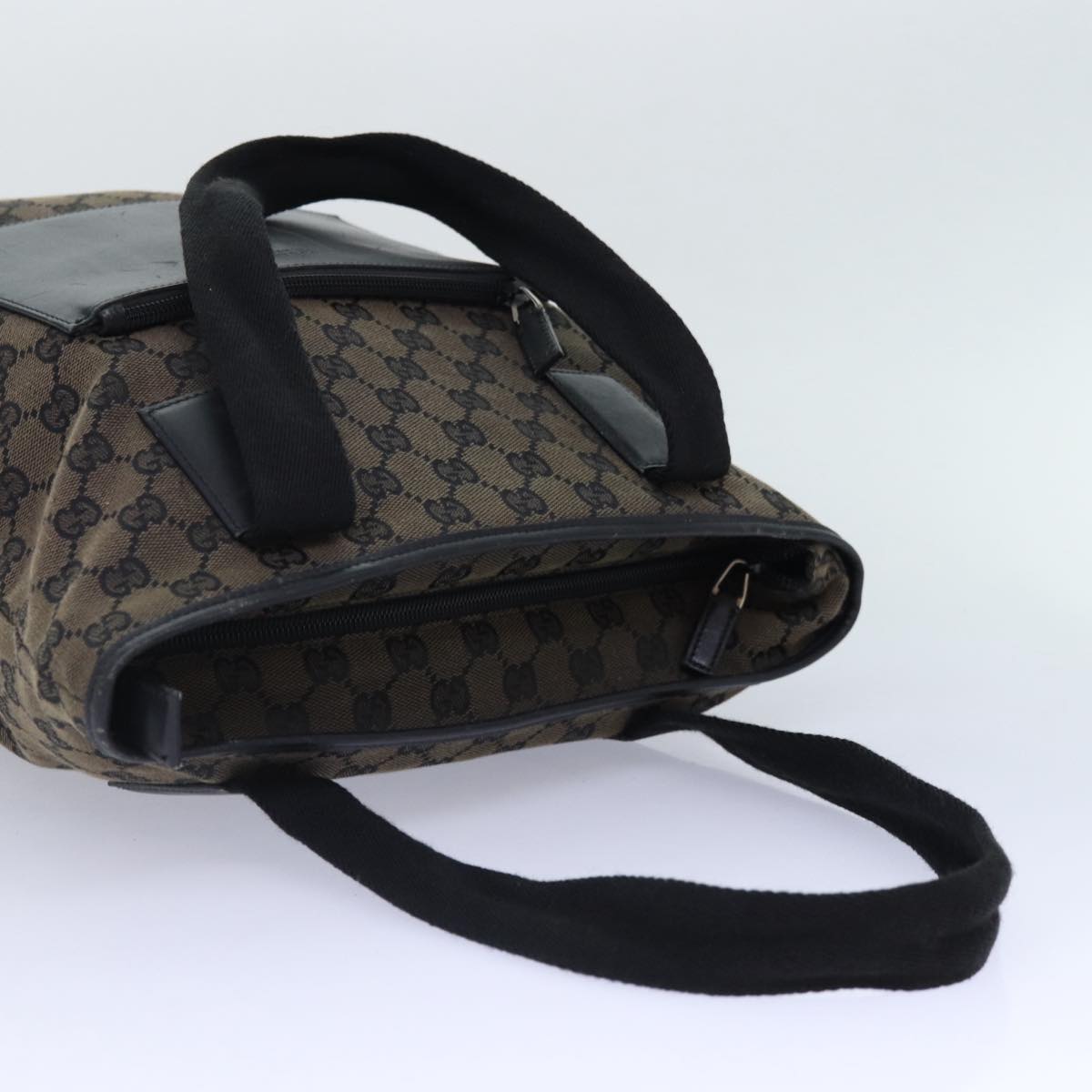 GUCCI GG Canvas Tote Bag Brown Silver 019 0401 1956 87265