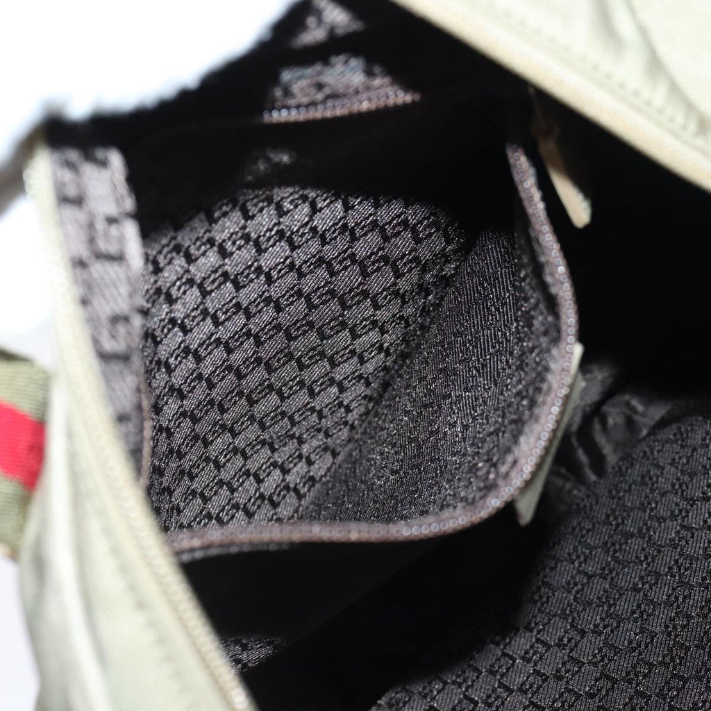 GUCCI Web Sherry Line Tote Bag Nylon Beige Red Green 019 0401 1956 87267