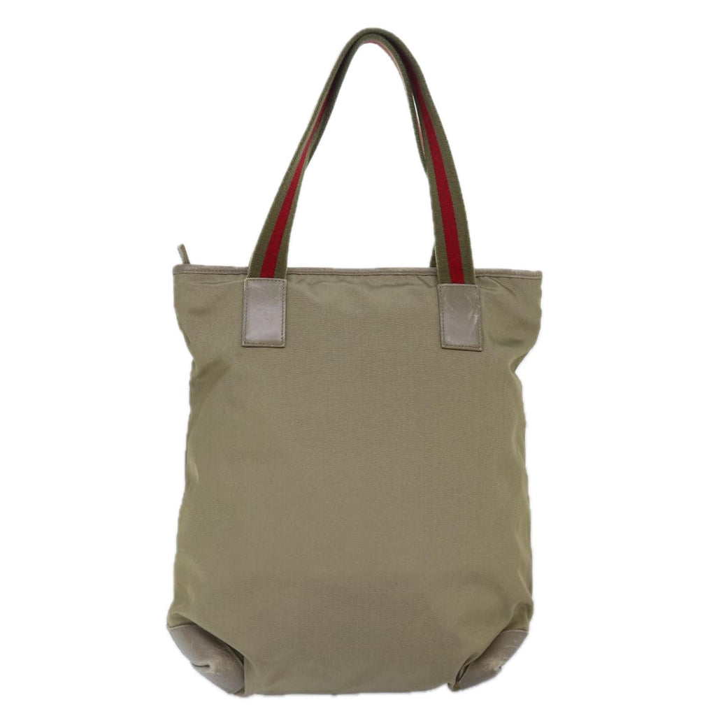 GUCCI Web Sherry Line Tote Bag Nylon Beige Red Green 019 0401 1956 87267