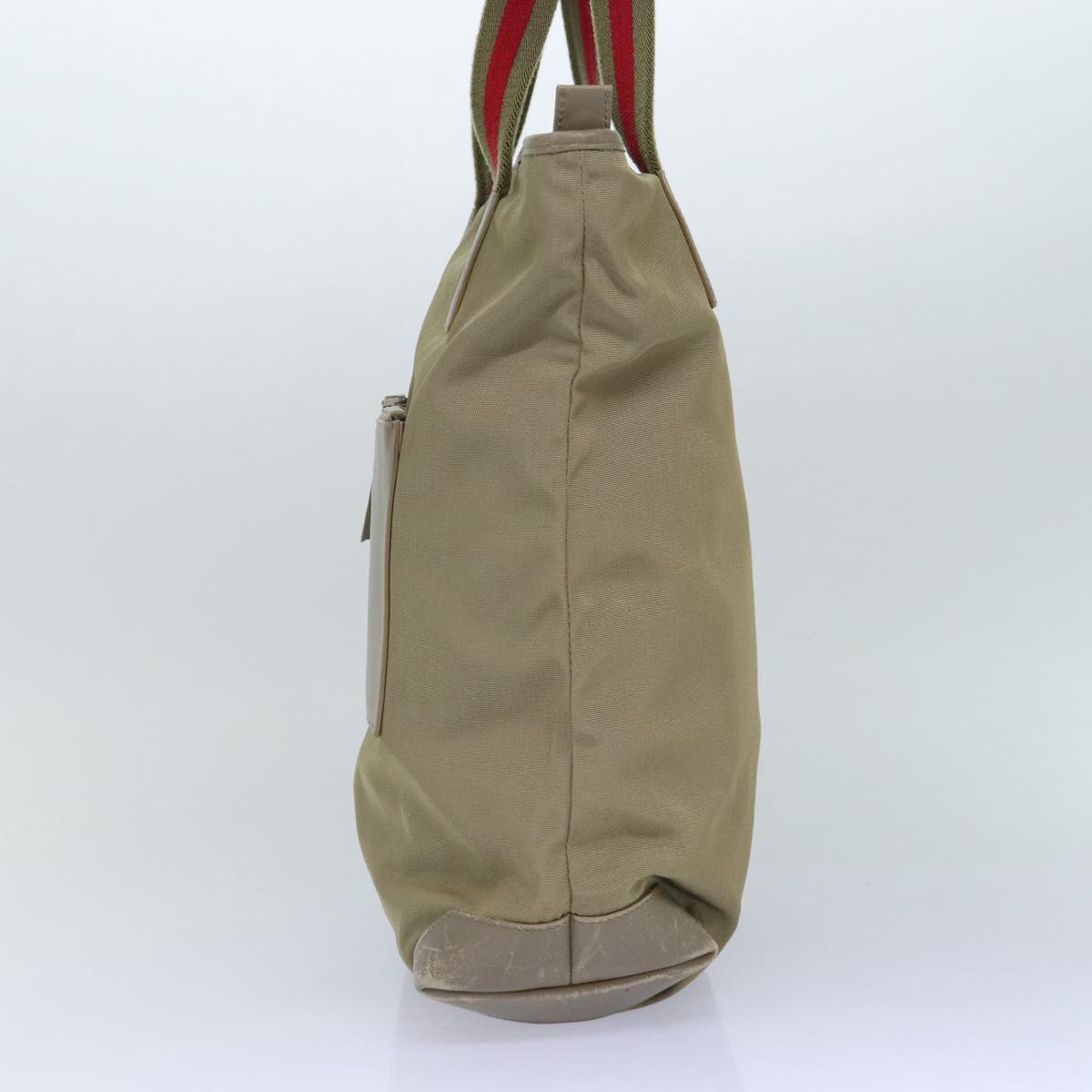 GUCCI Web Sherry Line Tote Bag Nylon Beige Red Green 019 0401 1956 87267