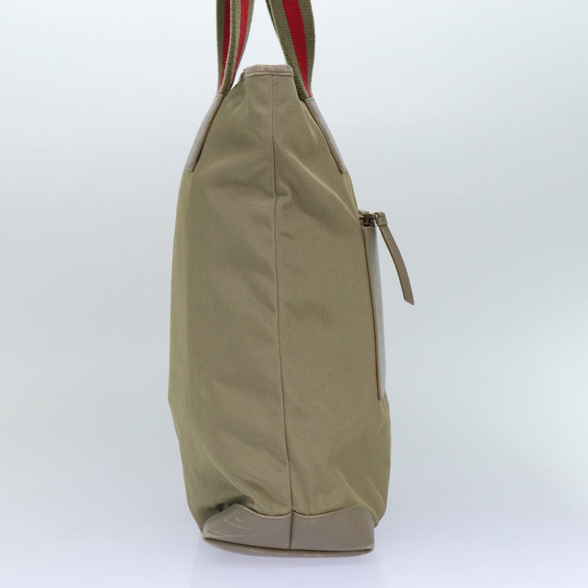 GUCCI Web Sherry Line Tote Bag Nylon Beige Red Green 019 0401 1956 87267