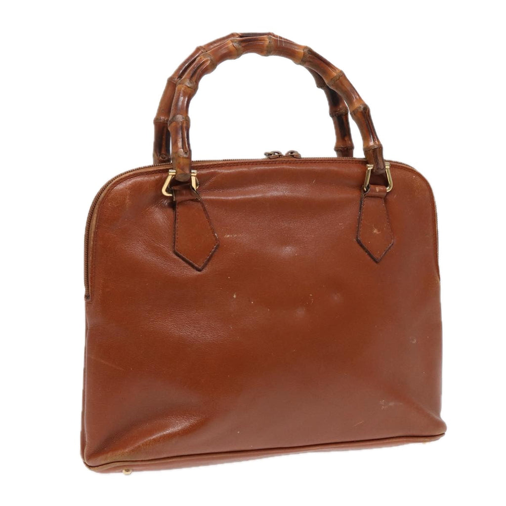 GUCCI Bamboo Hand Bag Leather Brown Gold 000 1186 0289 87268