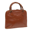 GUCCI Bamboo Hand Bag Leather Brown Gold 000 1186 0289 87268