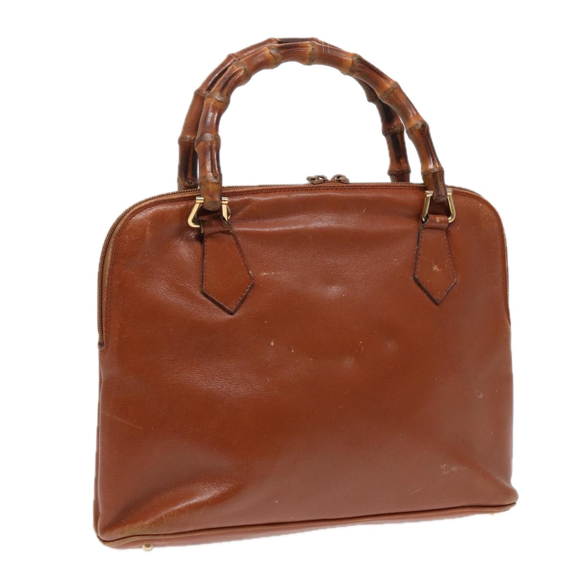 GUCCI Bamboo Hand Bag Leather Brown Gold 000 1186 0289 87268