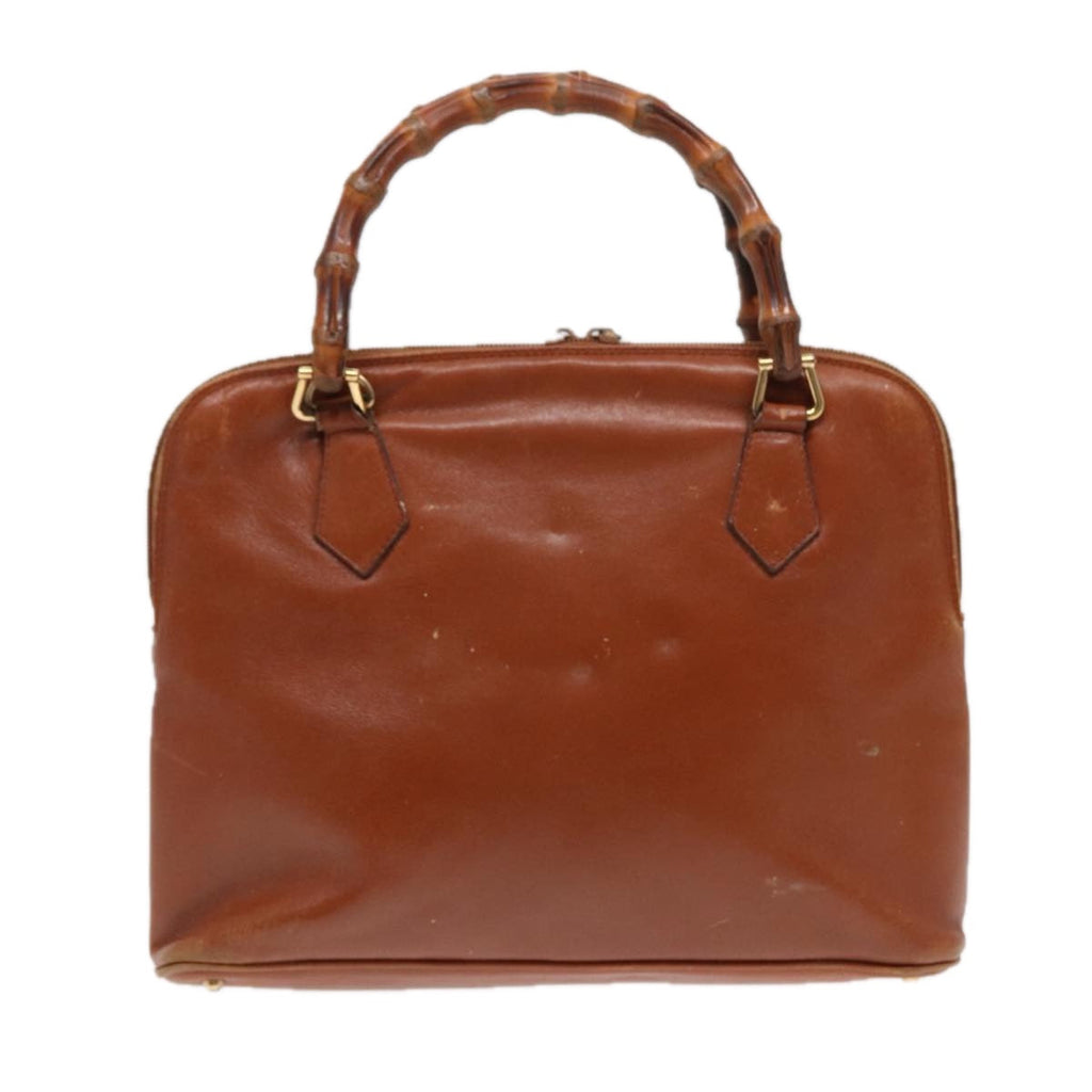GUCCI Bamboo Hand Bag Leather Brown Gold 000 1186 0289 87268