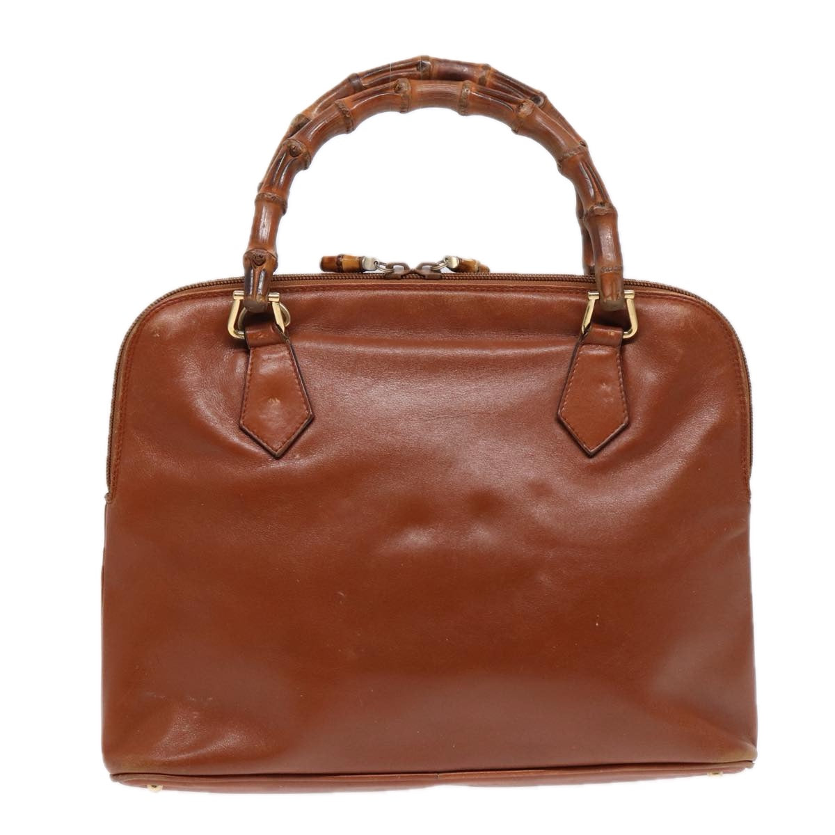 GUCCI Bamboo Hand Bag Leather Brown Gold 000 1186 0289 87268
