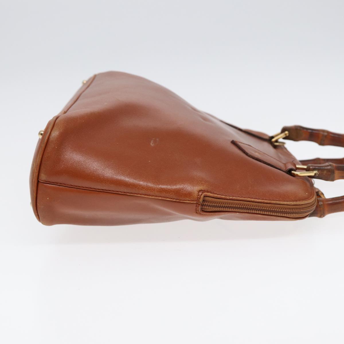 GUCCI Bamboo Hand Bag Leather Brown Gold 000 1186 0289 87268