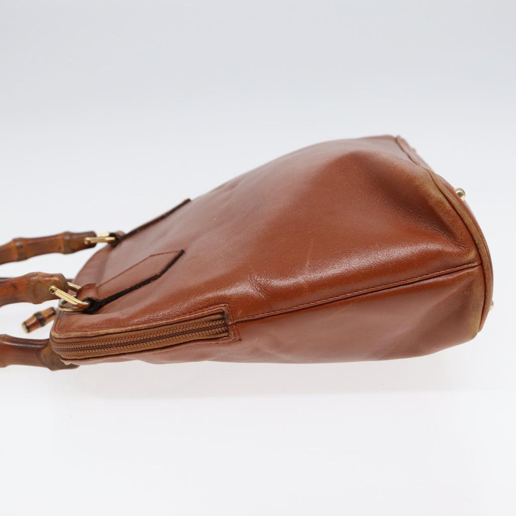 GUCCI Bamboo Hand Bag Leather Brown Gold 000 1186 0289 87268