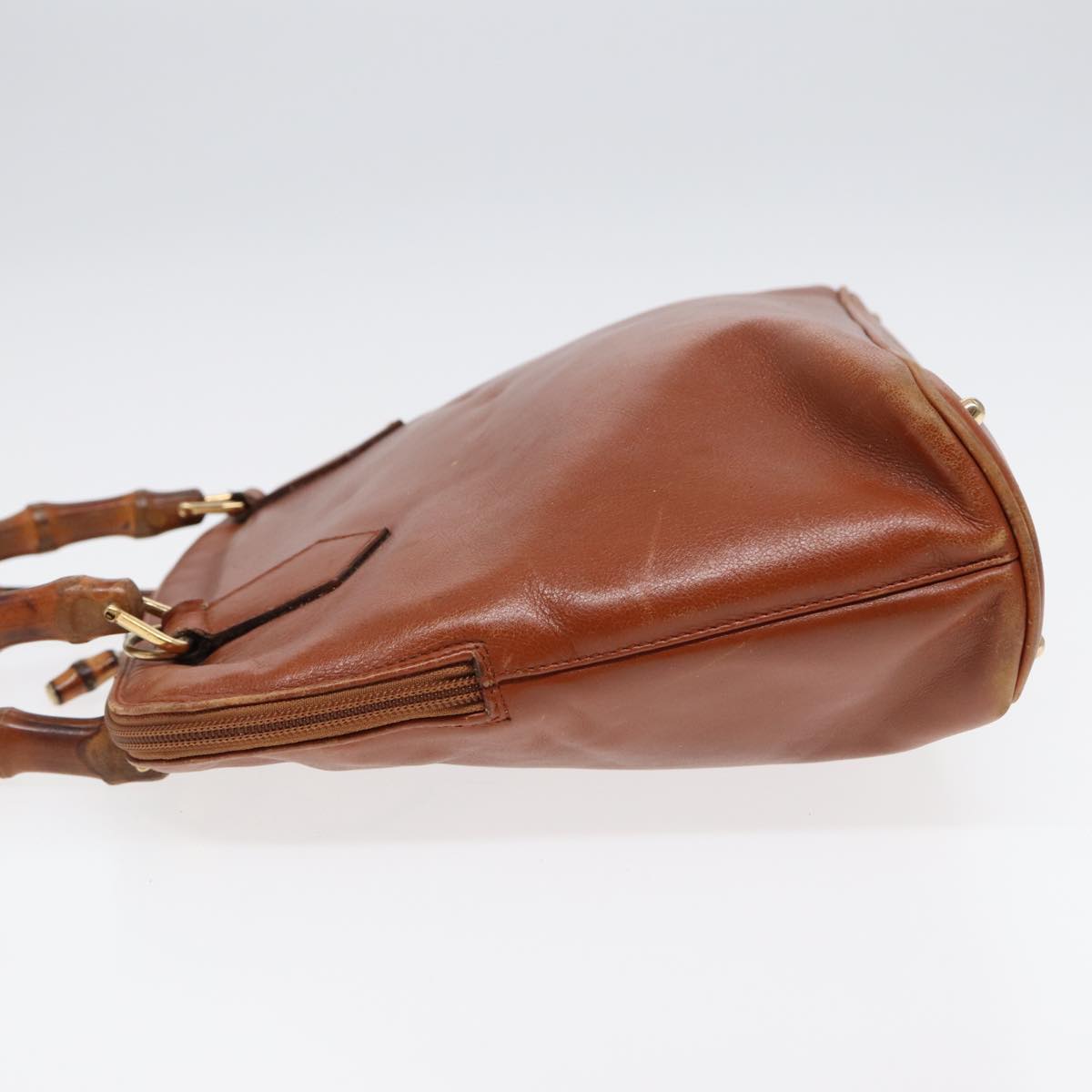 GUCCI Bamboo Hand Bag Leather Brown Gold 000 1186 0289 87268