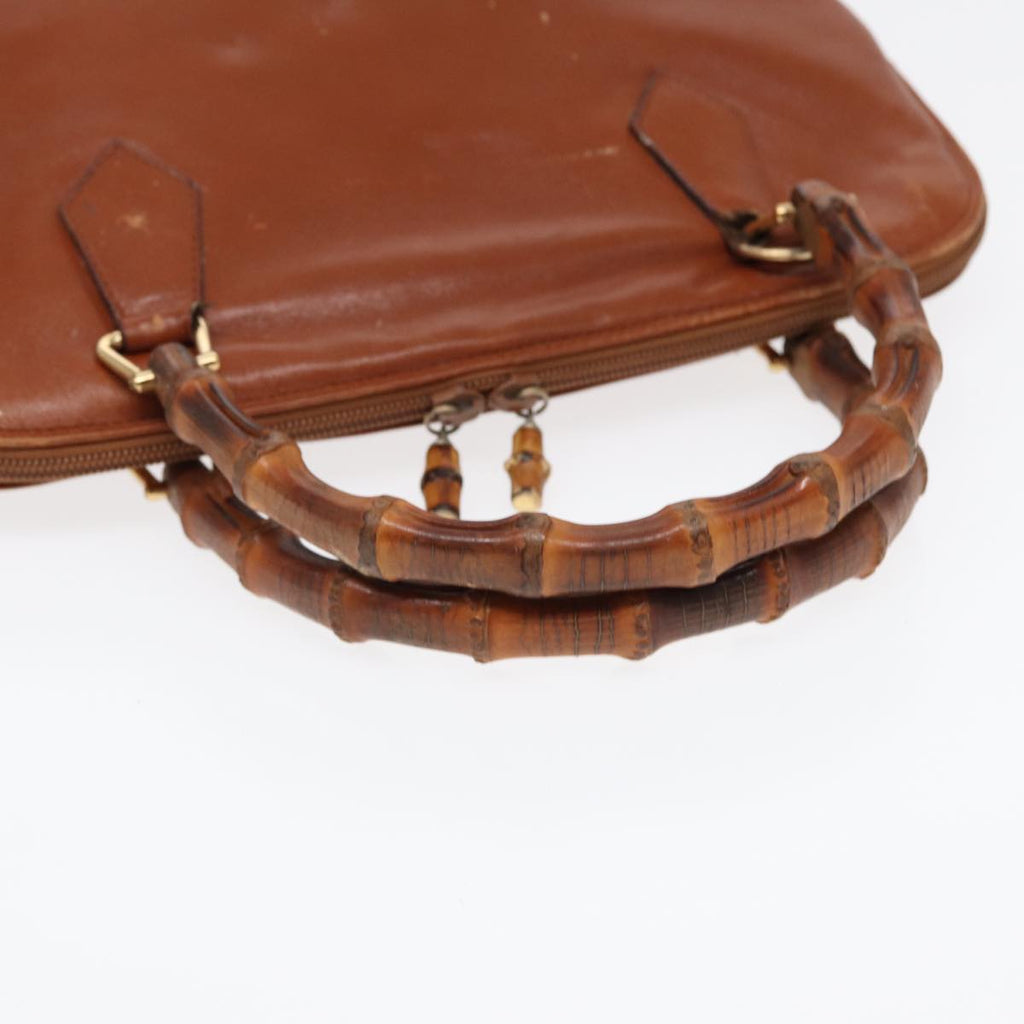 GUCCI Bamboo Hand Bag Leather Brown Gold 000 1186 0289 87268
