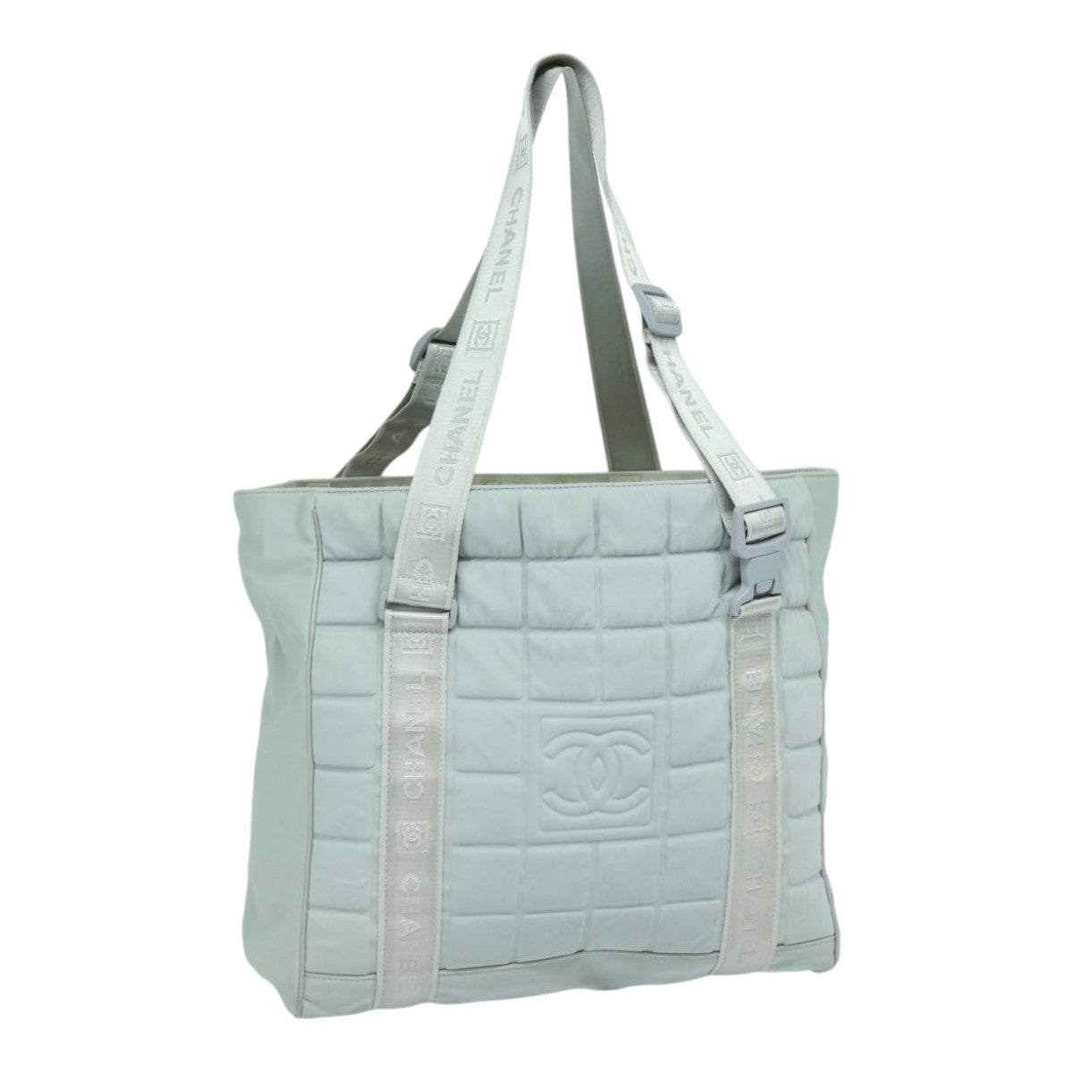 CHANEL Sports Tote Bag Nylon Gray CC 87271