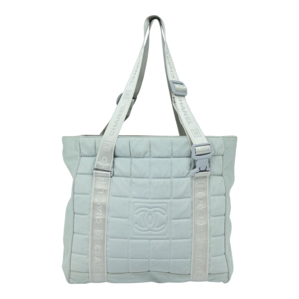 CHANEL Sports Tote Bag Nylon Gray CC 87271