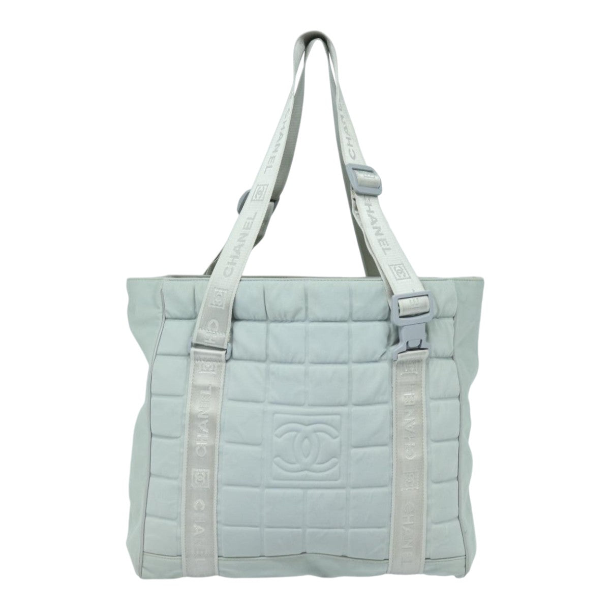 CHANEL Sports Tote Bag Nylon Gray CC 87271