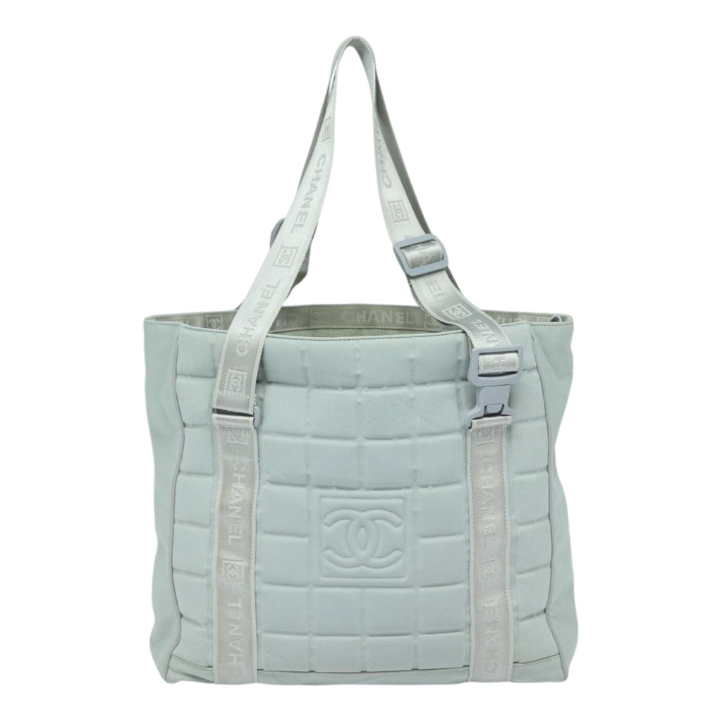 CHANEL Sports Tote Bag Nylon Gray CC 87271