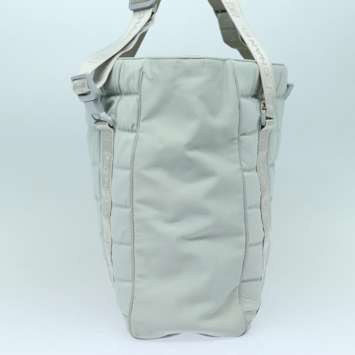 CHANEL Sports Tote Bag Nylon Gray CC 87271