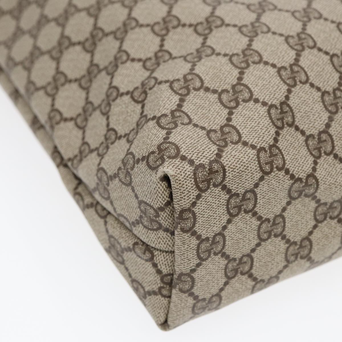 GUCCI GG Supreme Web Sherry Line Tote Bag PVC Leather Beige 39 02 003 87281