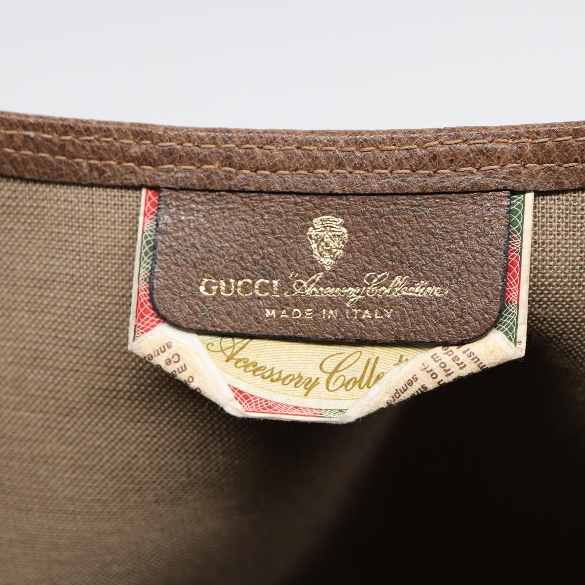 GUCCI GG Supreme Web Sherry Line Tote Bag PVC Leather Beige 39 02 003 87281