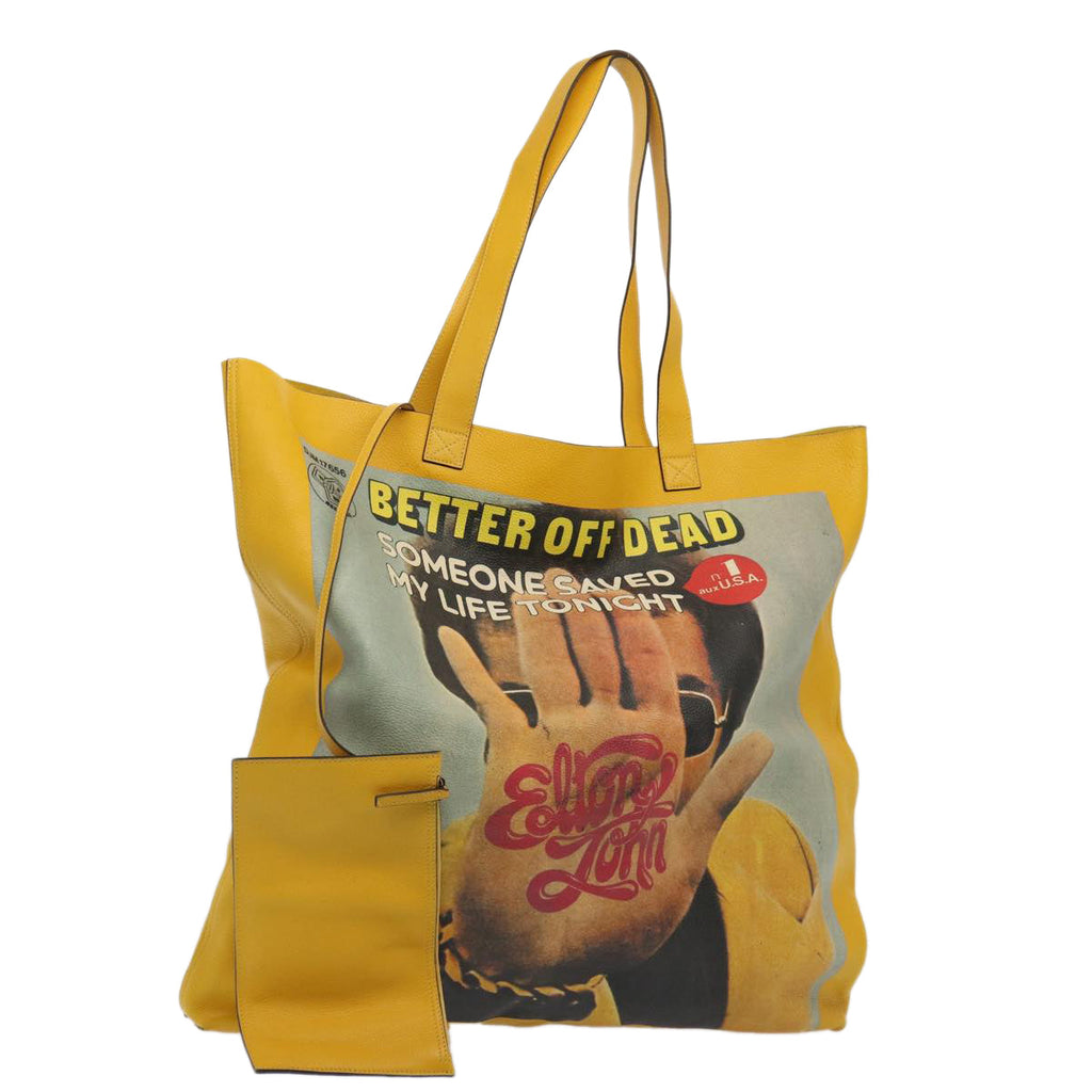GUCCI Elton John Capsule Collection Tote Bag Leather Yellow 512982 87284