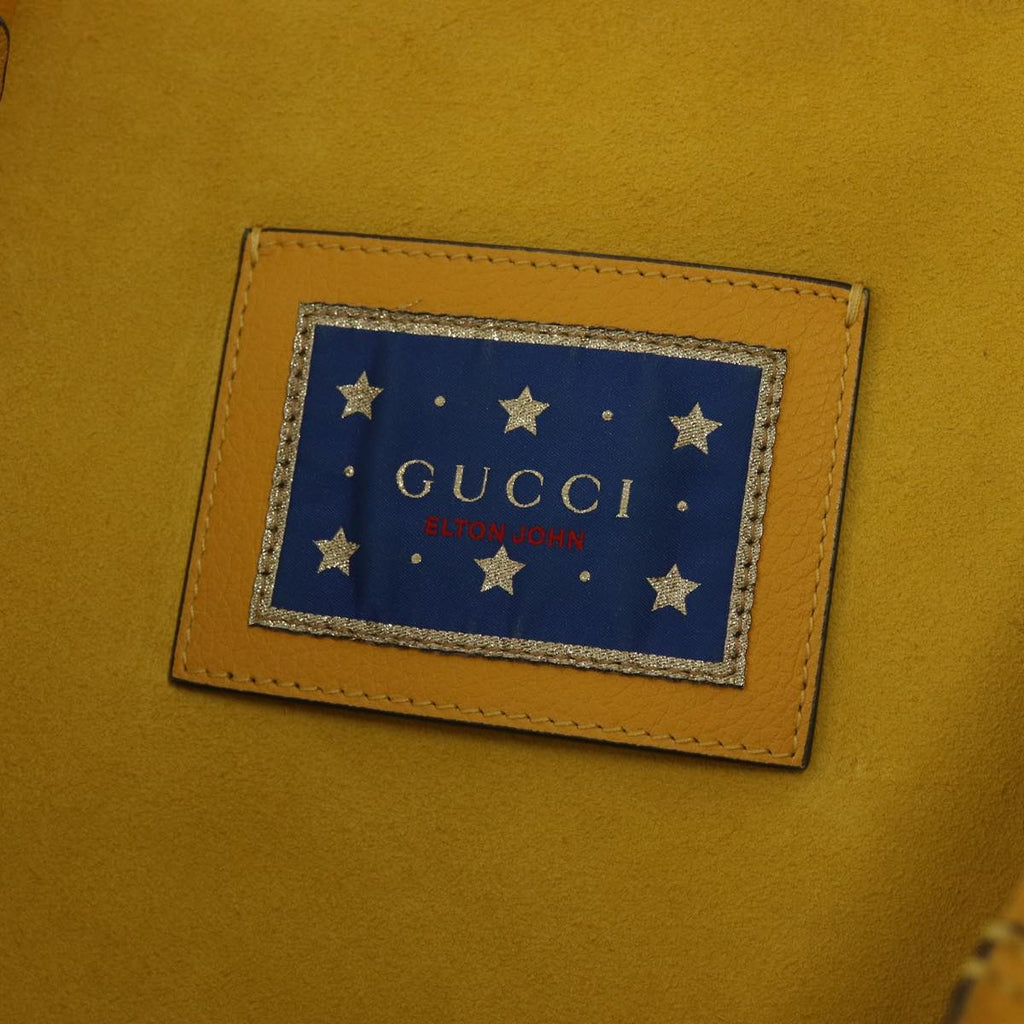 GUCCI Elton John Capsule Collection Tote Bag Leather Yellow 512982 87284