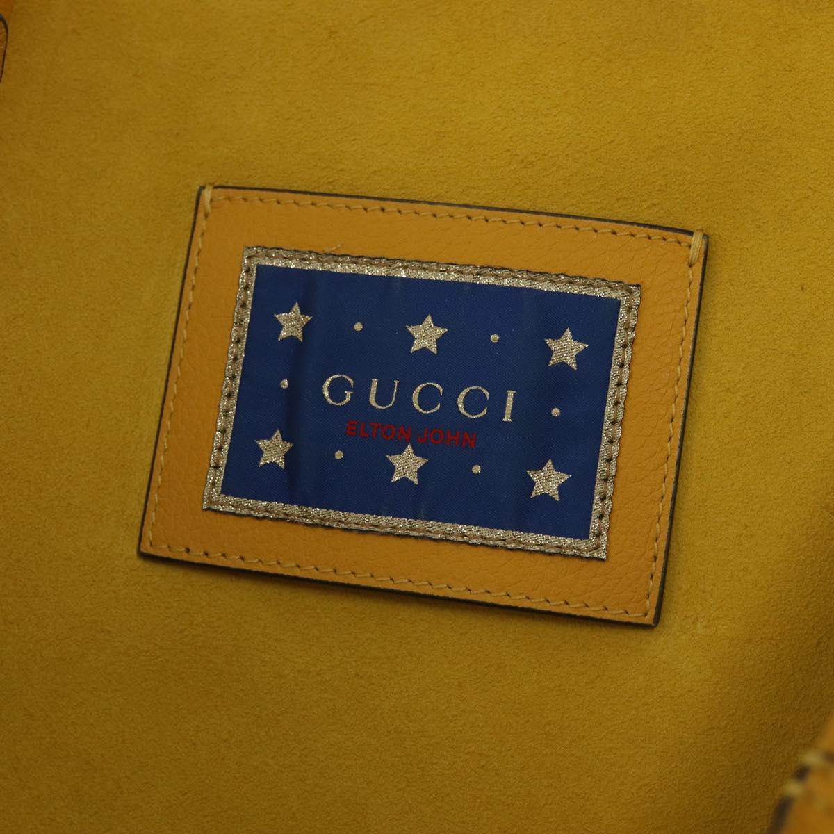 GUCCI Elton John Capsule Collection Tote Bag Leather Yellow 512982 87284