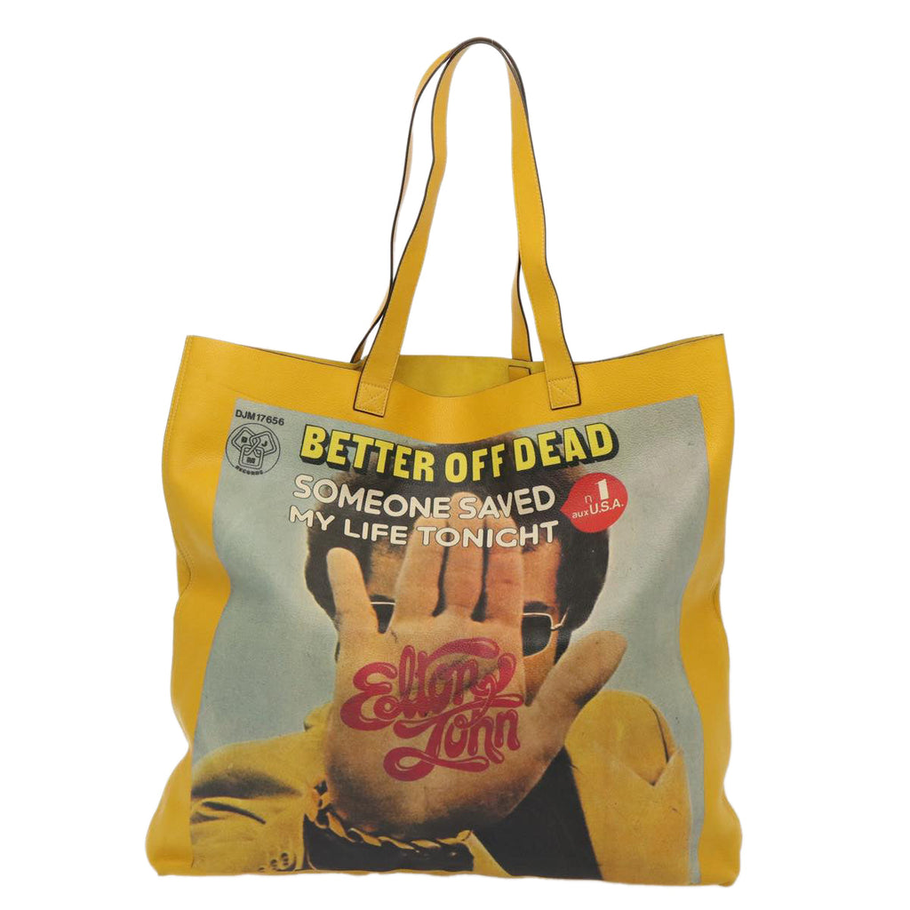 GUCCI Elton John Capsule Collection Tote Bag Leather Yellow 512982 87284