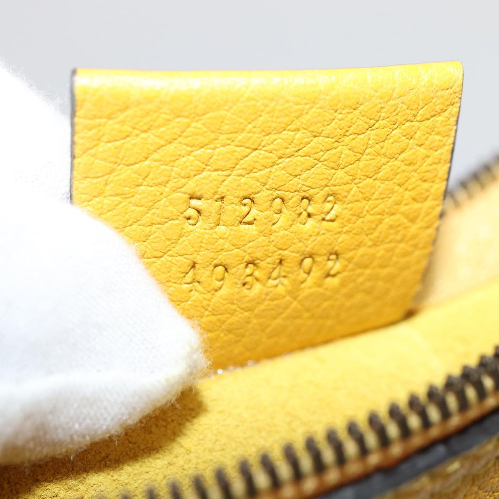 GUCCI Elton John Capsule Collection Tote Bag Leather Yellow 512982 87284