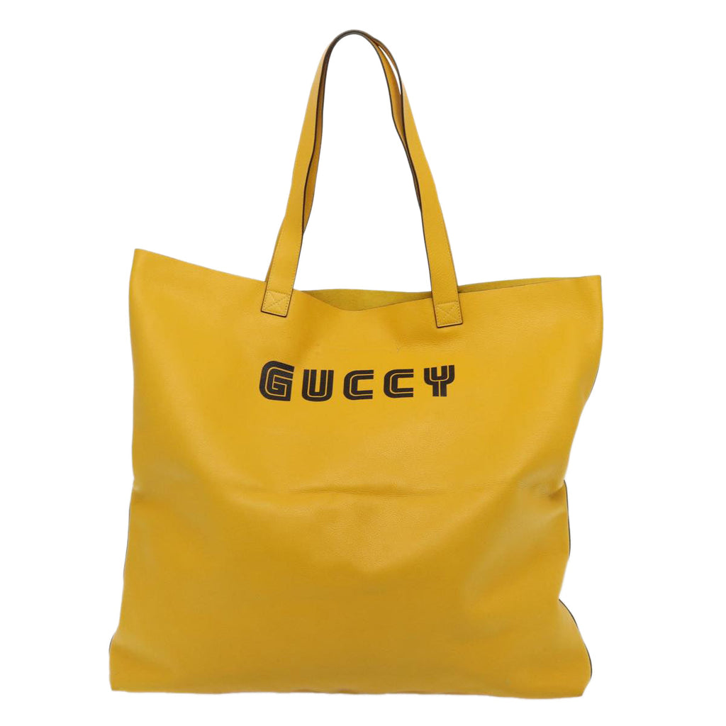 GUCCI Elton John Capsule Collection Tote Bag Leather Yellow 512982 87284