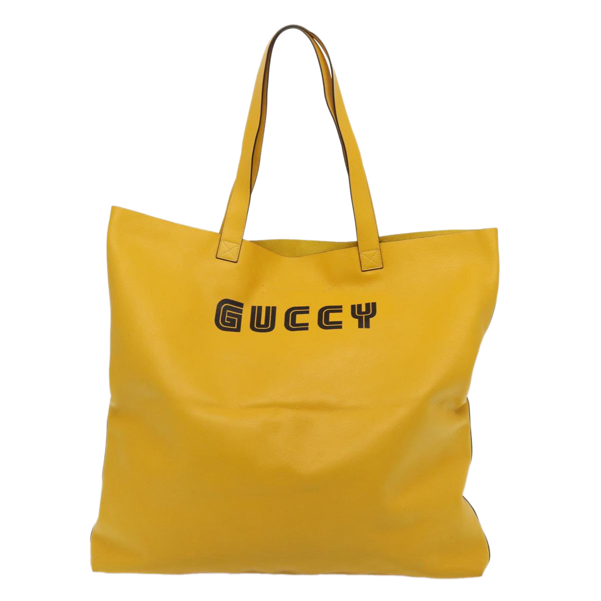 GUCCI Elton John Capsule Collection Tote Bag Leather Yellow 512982 87284