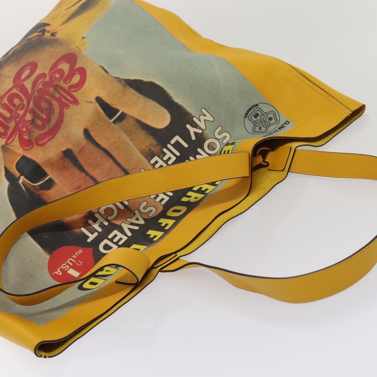 GUCCI Elton John Capsule Collection Tote Bag Leather Yellow 512982 87284