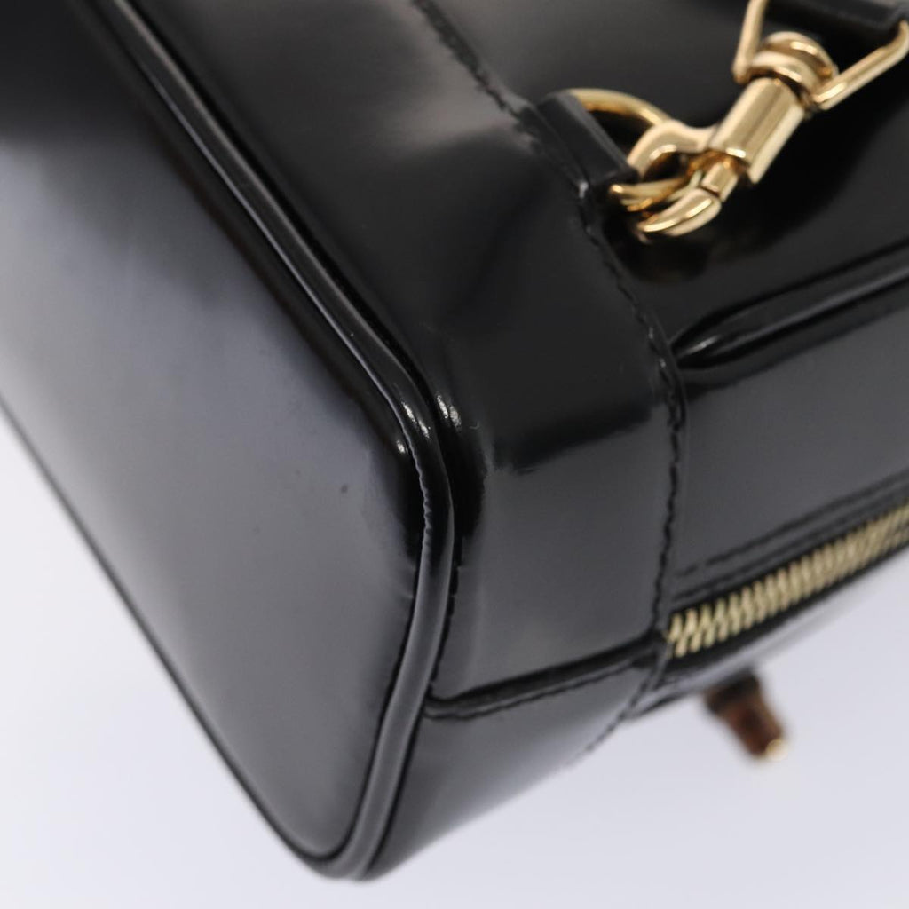 GUCCI Bamboo Body Bag Patent leather Black Gold 003 3444 0127 87287