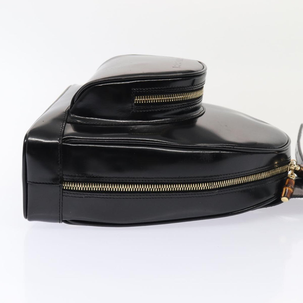 GUCCI Bamboo Body Bag Patent leather Black Gold 003 3444 0127 87287