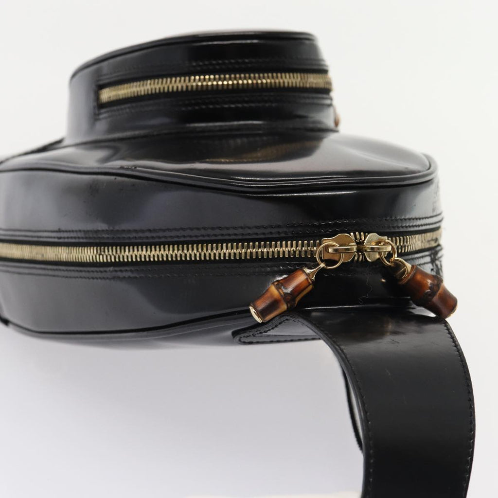 GUCCI Bamboo Body Bag Patent leather Black Gold 003 3444 0127 87287
