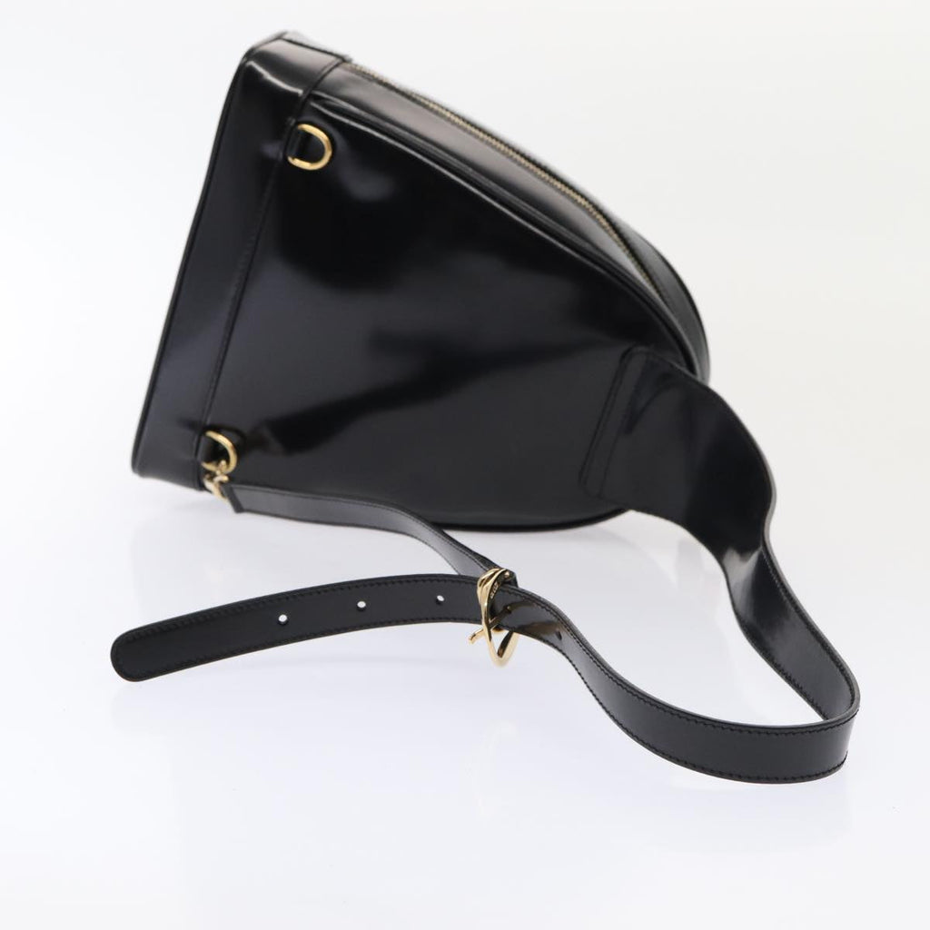 GUCCI Bamboo Body Bag Patent leather Black Gold 003 3444 0127 87287