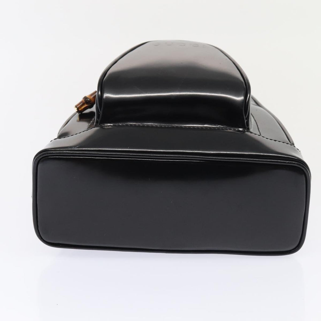 GUCCI Bamboo Body Bag Patent leather Black Gold 003 3444 0127 87287