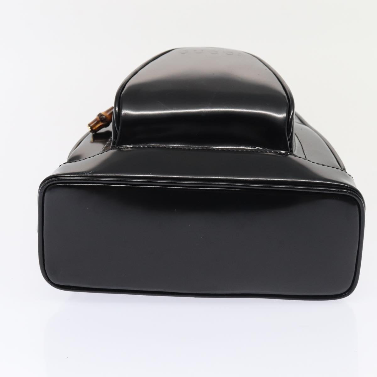 GUCCI Bamboo Body Bag Patent leather Black Gold 003 3444 0127 87287